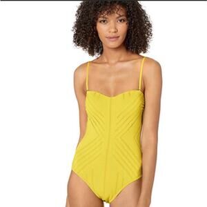 Kenneth Cole Reaction swimsuit Bandeau one piece yellow